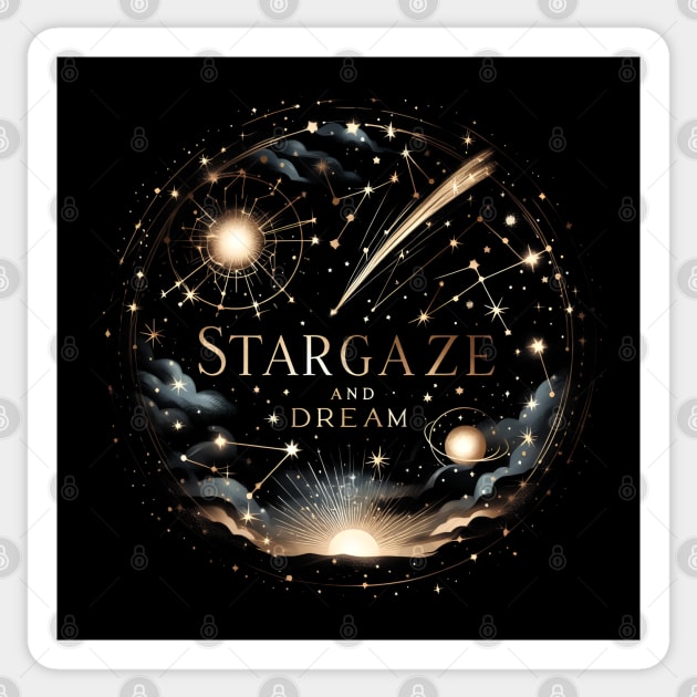Stargaze and Dream – Cosmic Galaxy Inspirational Artwork Gift Sticker by MakerMind8.2
